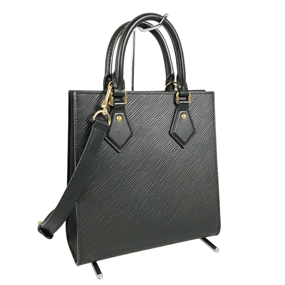 Louis Vuitton Leather Handbag Sac Plat Epi Black